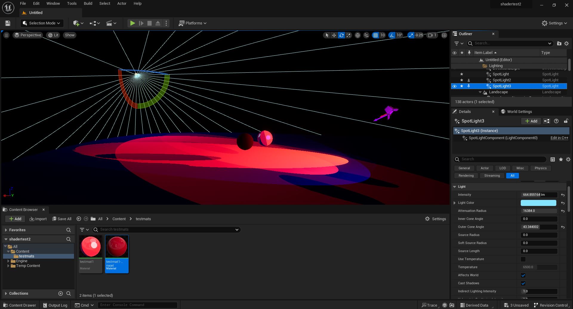 Picture showcasing my custom toon-shading implementation in Unreal Engine 5.2